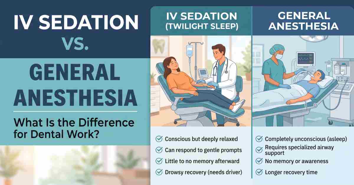 IV Sedation vs. General Anesthesia for Dental Work: What Is the Difference?